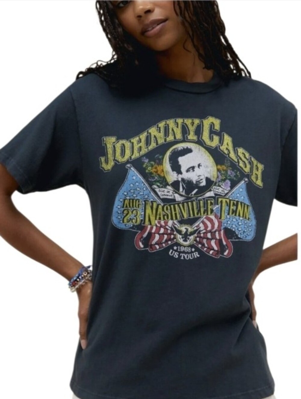 Daydreamer Johnny Cash Nashville 1968 US Tour Weekend Tee Vintage Look NWT